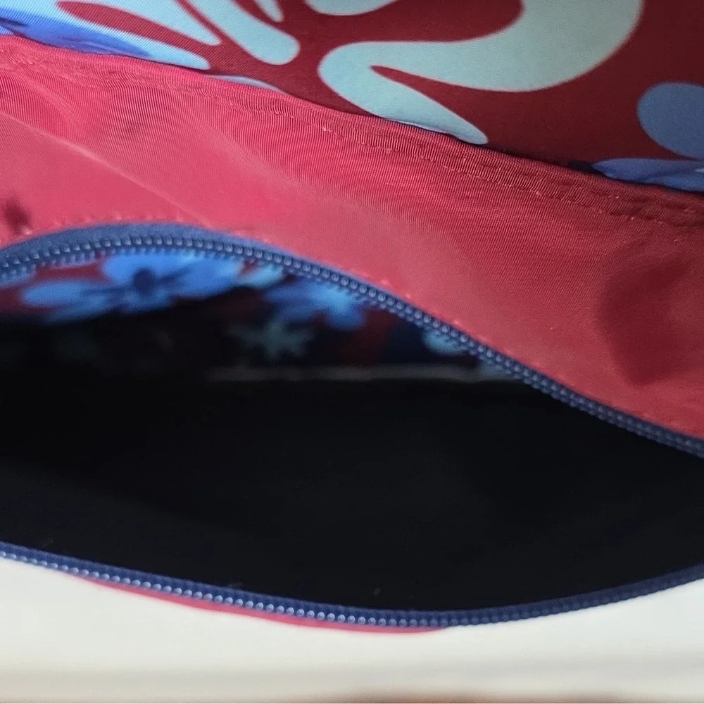 Disney Bioworld Stitch Kids Backpack Floral Pattern Red Blue Adjustable Strap